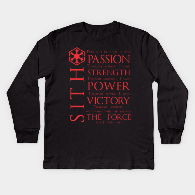 The Sith Code - Star Wars - Kids Long Sleeve T-Shirt | TeePublic